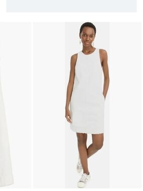 J. Crew White Denim Sleeveless Midi Shift Dress